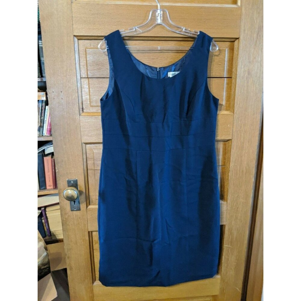 Coldwater Creek 12 Sleeveless Dress Blue Navy Lined